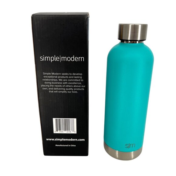 Simple Modern Bolt Narrow Mouth Bottle Caribbean Blue 17 Oz Stainless NIB - Picture 3 of 11